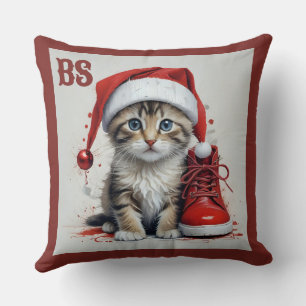 Festive Cats in Christmas Costumes - Holiday Vibes Throw Pillow