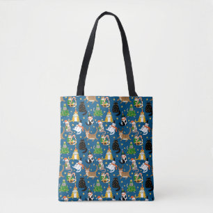 Festive Cats in Christmas Costumes Pattern Tote Bag