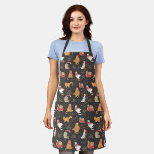 Festive Cats with Lights Christmas Pattern Apron