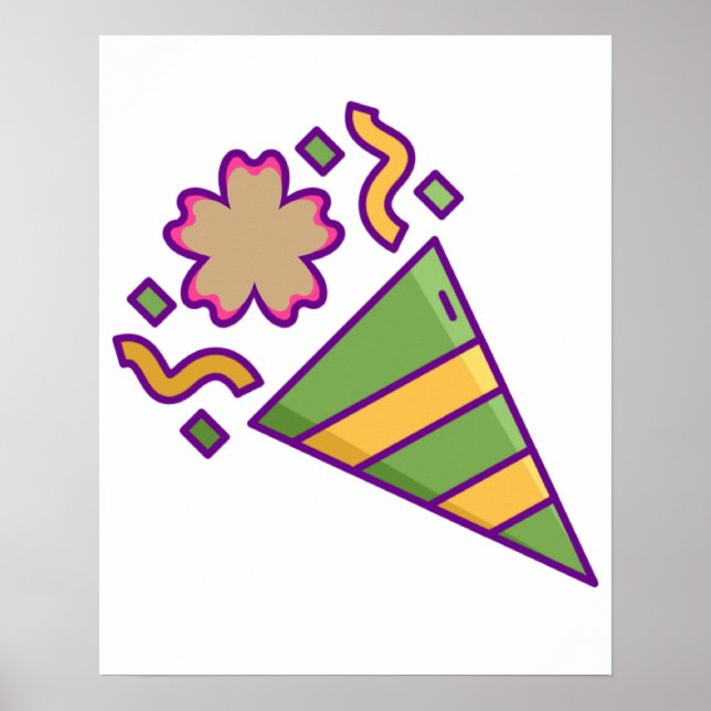 Festive Celebration Icon Vector Poster (Front)