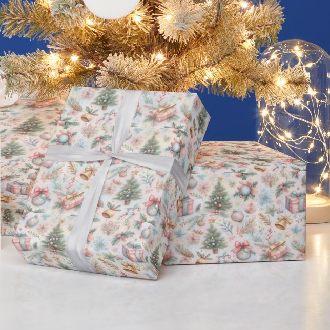 Festive, charming Christmas wrapping paper (Holidays)