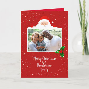 Festive Cheeky Santa - Custom Photo - Personalized Card