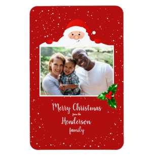 Festive Cheeky Santa - Custom Photo - Personalized Magnet