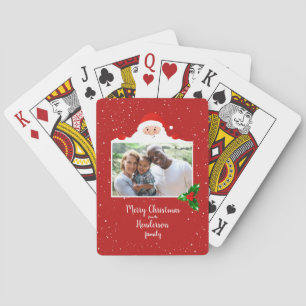 Festive Cheeky Santa - Custom Photo - Personalized Playing Cards
