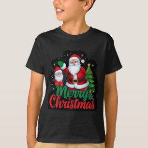 "Festive Cheer: Merry Christmas Tree & Santa Desig T-Shirt
