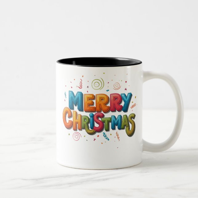 "Festive Cheer: Merry Christmas!" Two-Tone Coffee Mug (Right)