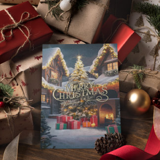 Festive Cheer: Presents Adorn a House  Postcard
