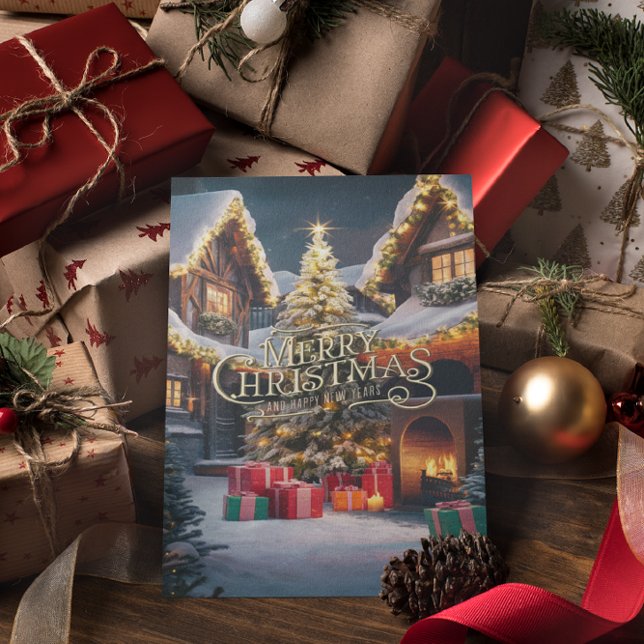 Festive Cheer: Presents Adorn a House  Postcard (Creator Uploaded)