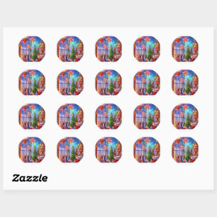Festive Cheer Sticker" Classic Round Sticker