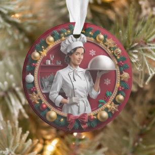 Festive Chef High-Relief Illustration Ornament