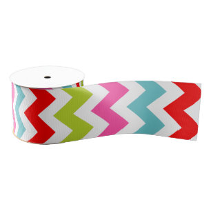 Festive Chevron Pattern – Retro Holiday Stripes Grosgrain Ribbon