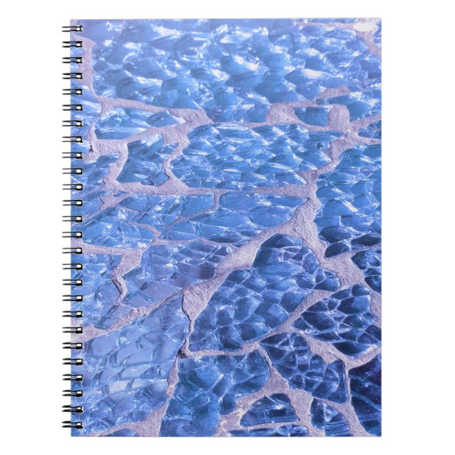 Festive Chic Glitter Blue Stones Notebook (Front)