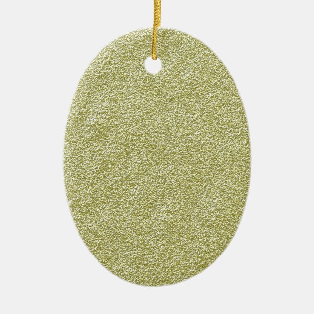 Festive Chic Gold Glitter Background Add Text Ceramic Ornament (Front)