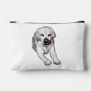 Festive chic, Lab in red Accessory Pouch