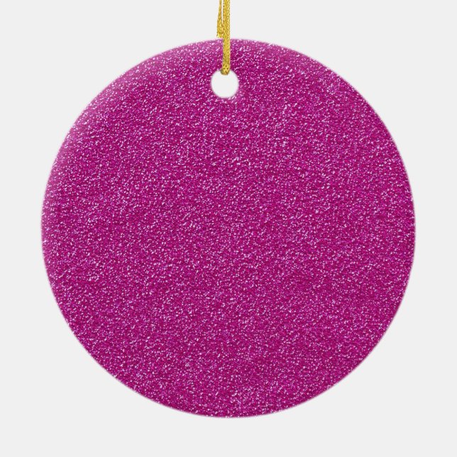 Festive Chic Pink Glitter Background Romantic Ceramic Ornament (Back)