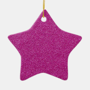 Festive Chic Pink Glitter Background Romantic Ceramic Ornament