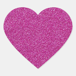 Festive Chic Pink Glitter Background Romantic Heart Sticker