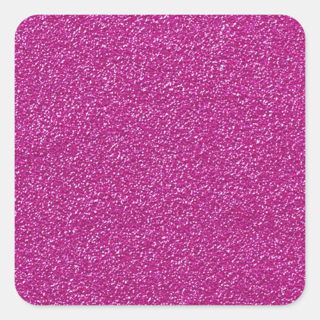 Festive Chic Pink Glitter Background Romantic Square Sticker (Front)