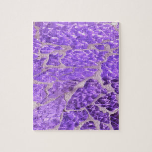 Festive Chic Shiny Purple Glitter Stones Jigsaw Puzzle