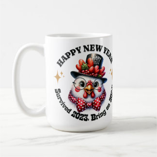 Festive Chicken New Year 2024 mug