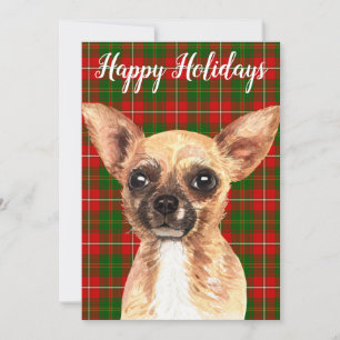 Festive Chihuahua Dog Custom Holiday Card