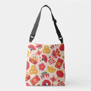 Festive Chinese New Year Icons Crossbody Bag