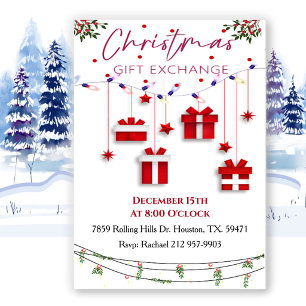 Festive ChristmaGift Exchange Party Invitation