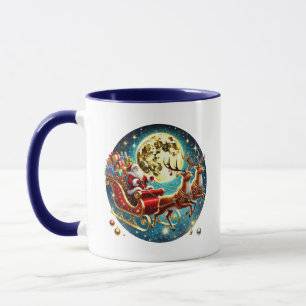 Festive Christmas add monogram Santa Mug