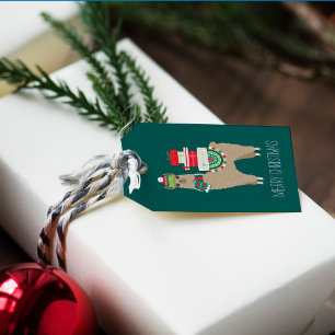 Festive Christmas Alpaca Personalized Gift Tags
