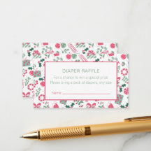 Festive Christmas Baby Shower Diaper Raffle