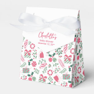 Festive Christmas Baby Shower Favor Box
