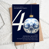 Festive Christmas Bauble 40th Birthday Party