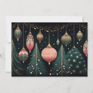 Festive Christmas Baubles Greeting Card