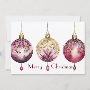 Festive Christmas Baubles Greeting Card
