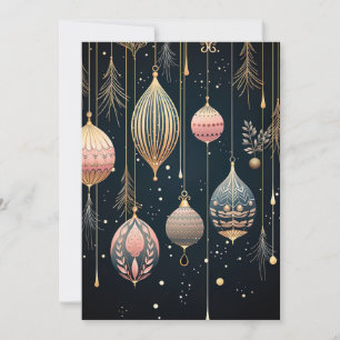 Festive Christmas Baubles Greeting Card
