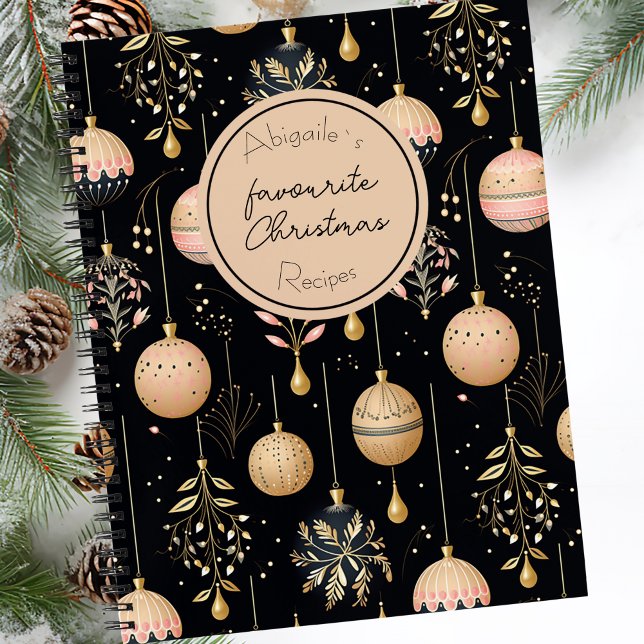 Festive Christmas Baubles Pattern Recipe  Notebook (Creator Uploaded)