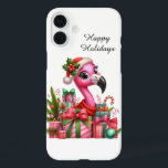 Festive Christmas beach customizable pink flamingo iPhone 16 Plus Case<br><div class="desc">Festive Christmas beach customizable pink flamingo iPhone 16 Plus Case</div>
