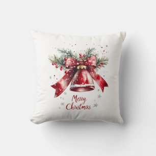 Festive Christmas Bell Throw Pillow