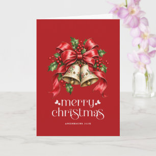 Festive Christmas Bells Custom Photo Card