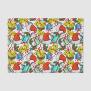 Festive Christmas Bells Hats and Gifts Tissue Paper