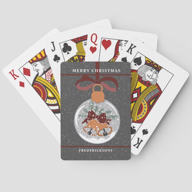 Festive Christmas Bells Ornament Bicycle Playing C Playing Cards (Back)