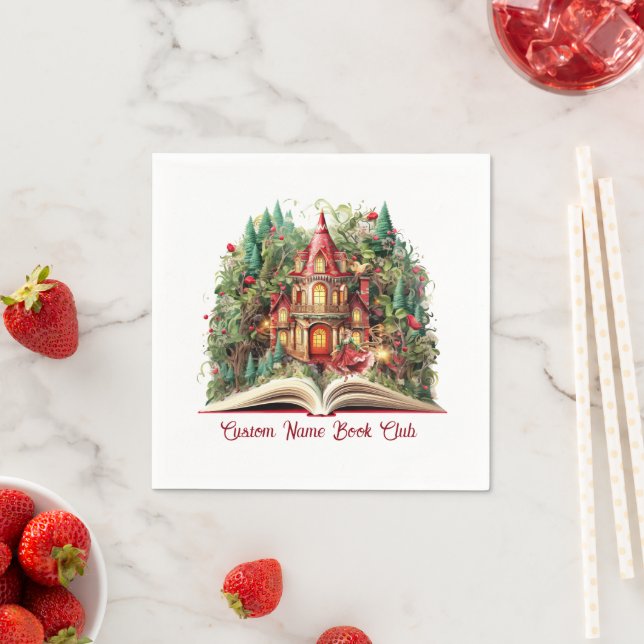 Festive Christmas Book Club Napkin (Insitu)