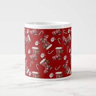 Festive Christmas Boots Large Coffee Mug