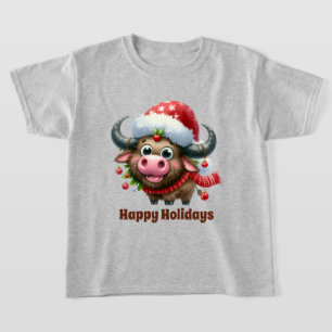 Festive Christmas boys Buffalo add text T-Shirt