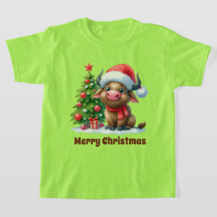 Festive Christmas boys Buffalo add text  T-Shirt