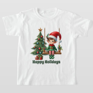 Festive Christmas boys elf add text T-Shirt