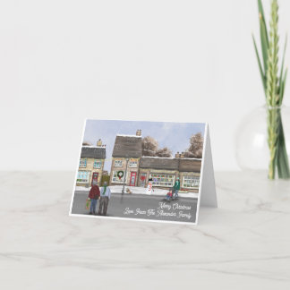 Festive Christmas British Street Scene Holiday Card