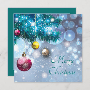 festive Christmas bulbs add sentiment Holiday Card
