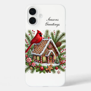 Festive Christmas Cardinal Holiday iPhone 16 Plus Case