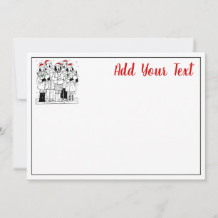 Festive Christmas Carolers with Snow Xmas Holiday Card